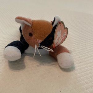 Ty Teenie Beanie Baby Black Brown Chip Cat Kitten with Tag McDonalds Happy Meal